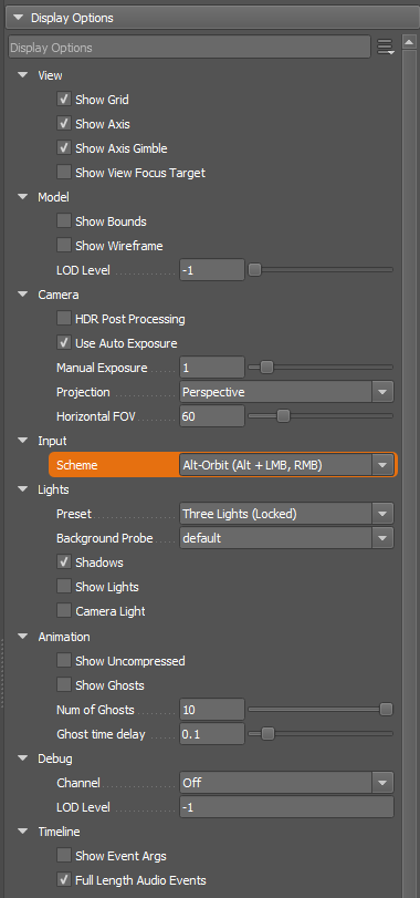ame display options