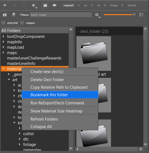 asset browser bookmarks step 2