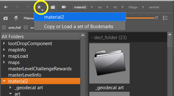 asset browser bookmarks step 3