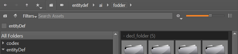 asset browser nav bar