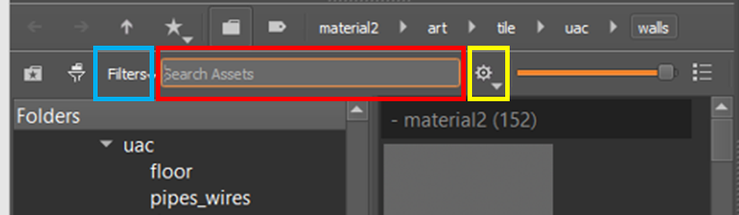 asset browser search bar