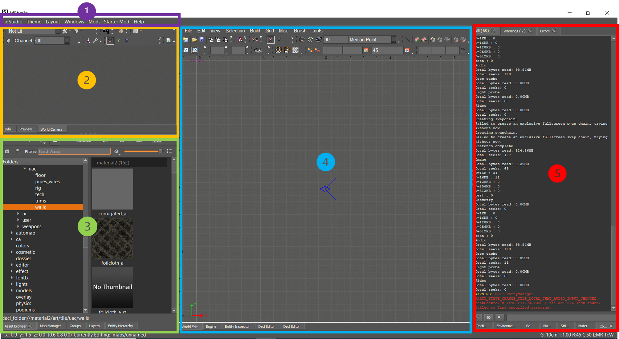 id Tech interface default view