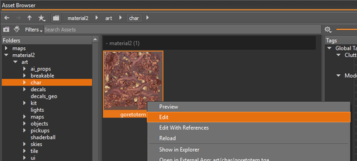 Open a material decl
