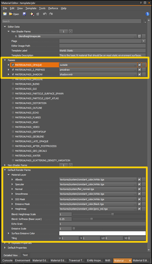 Material templates