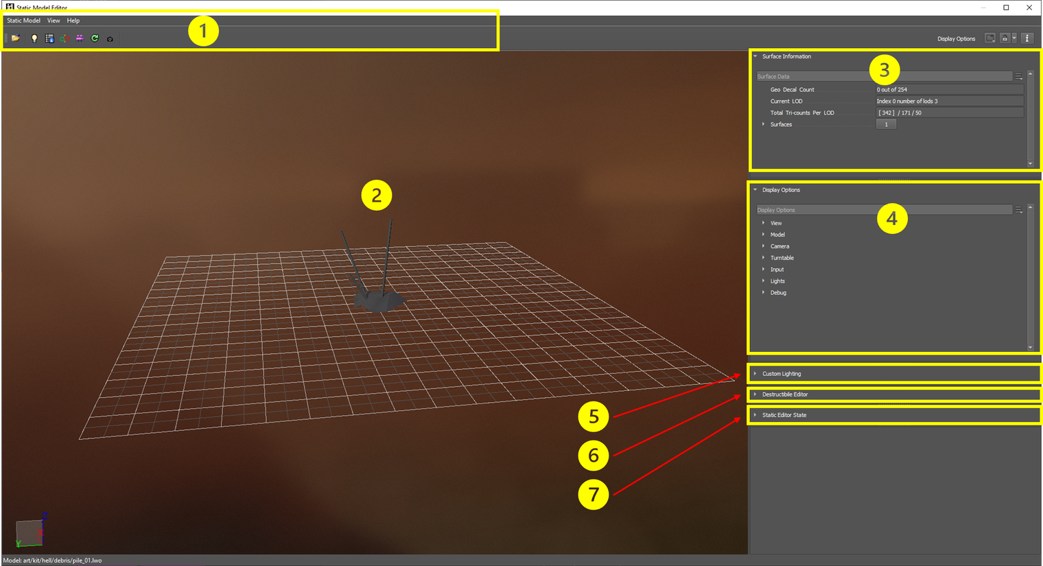 Static Model Editor Interface