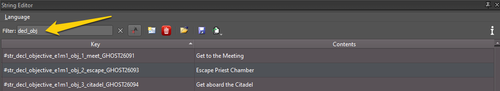 String editor filtering 1