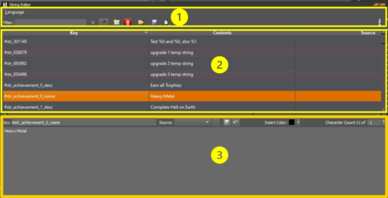 string editor interface
