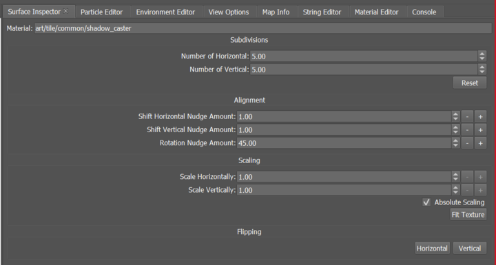 surface inspector interface